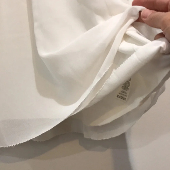 Aritzia Wilfred Wistful Dress Size S Light Birch Chiffon Mini Dress with v-neck - Picture 15 of 15